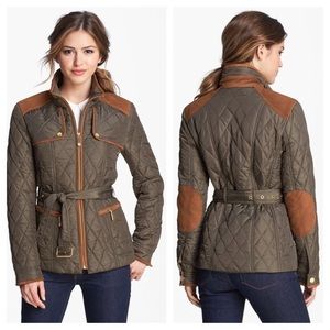 Vince Camuto hunter green quilted jacket